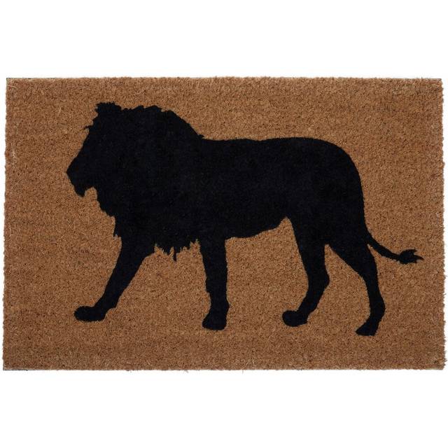 Branislav Lion Doormat - Black (40cm W X 60cm L X 2cm H)