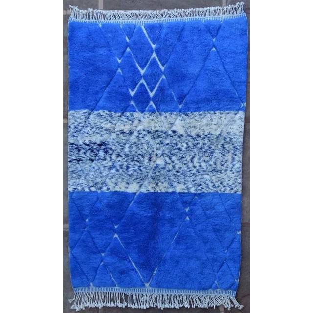 Tooborac Mrirt Luxury Hand Knotted Wool Blue Rug (170cm W X 265cm L)