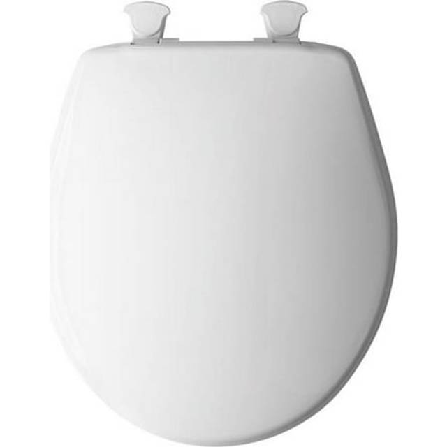 Easy Clean Round Plastic Toilet Seat, White