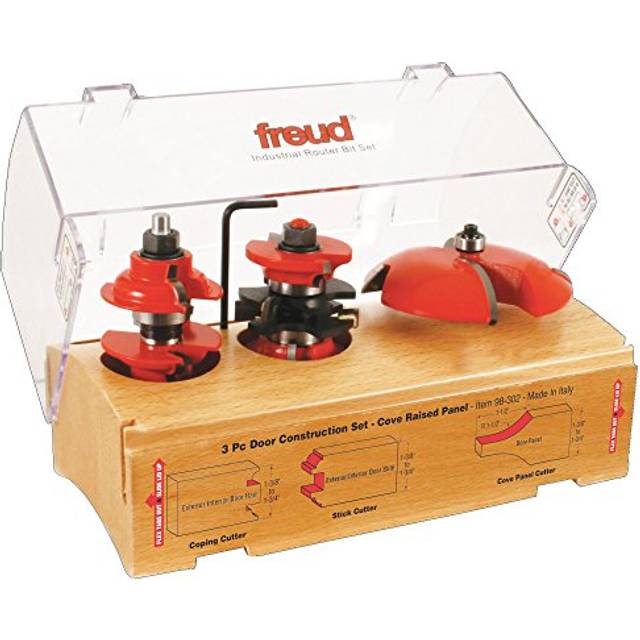 Freud 98-302: 3 Piece Door Construction Bit Set  roundover & quadra cut