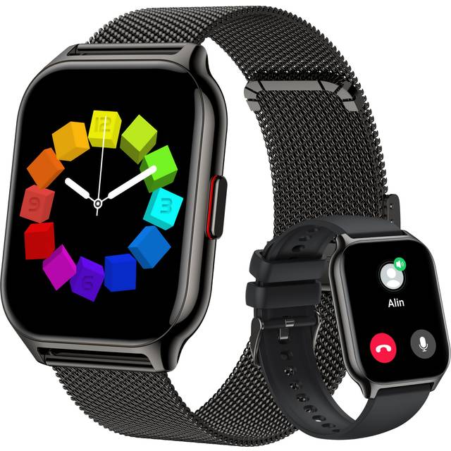 Popglory Smart Watch Answer/Make Calls  2.01'' Smartwatch with AI Voice Control  Blood Pressure/SpO2/Heart Rate Monitor  Fitness Tracker Wat