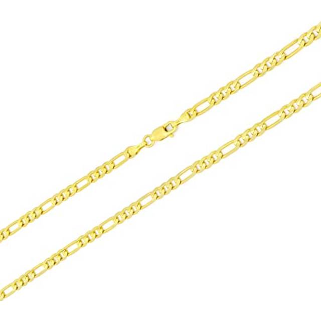 10k Yellow Gold 4.5mm Solid Figaro Link Chain Necklace Mens Womens 16- 30