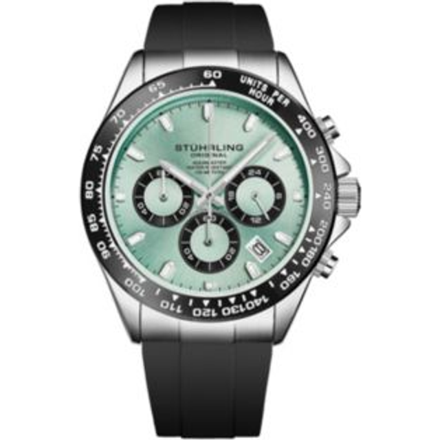 Aquamaster 4048 Chronograph Watch Quartz 42mm Case rubber Strap - Blue - One Size