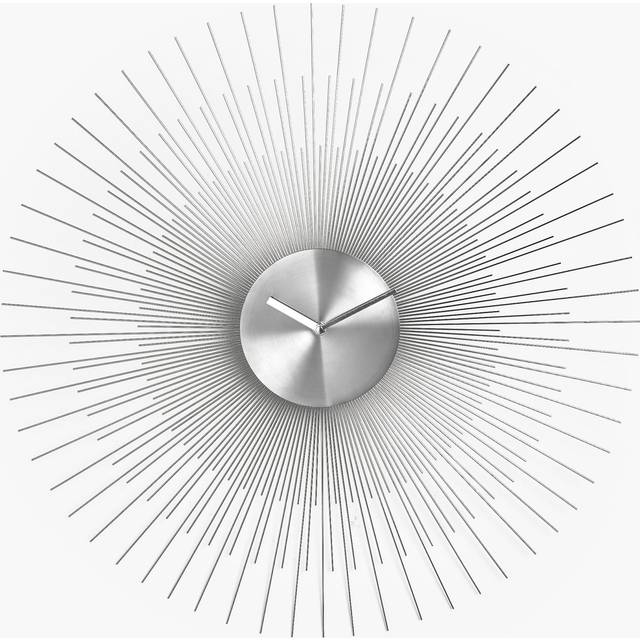 John Lewis Spindle Metal Analogue Wall Clock, 60cm, Silver