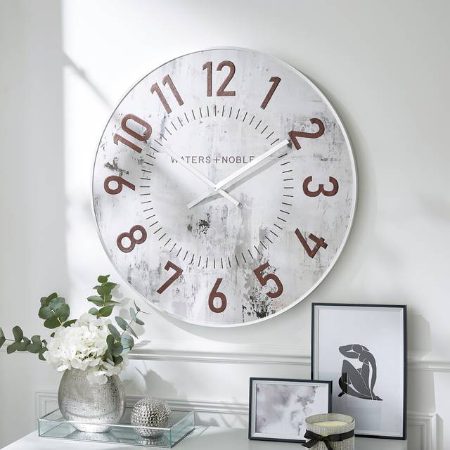 Relaxed Abstract Textured Wall Clock - Silver