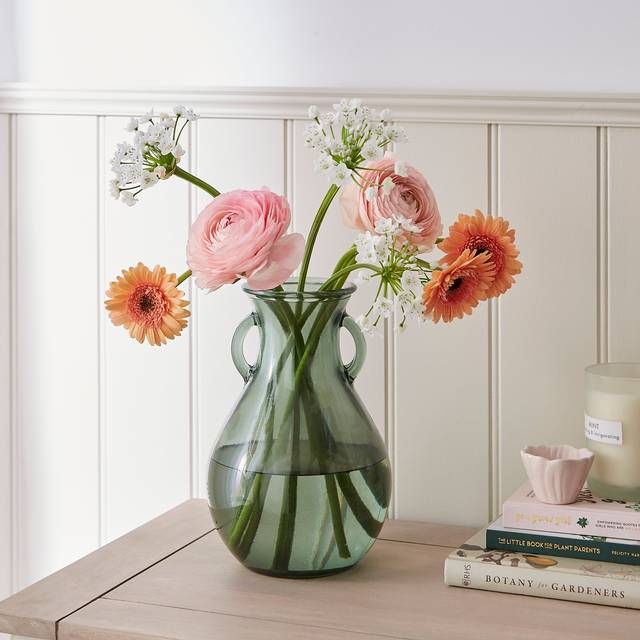 Lilypad Recycled Glass Urn Vase - Green