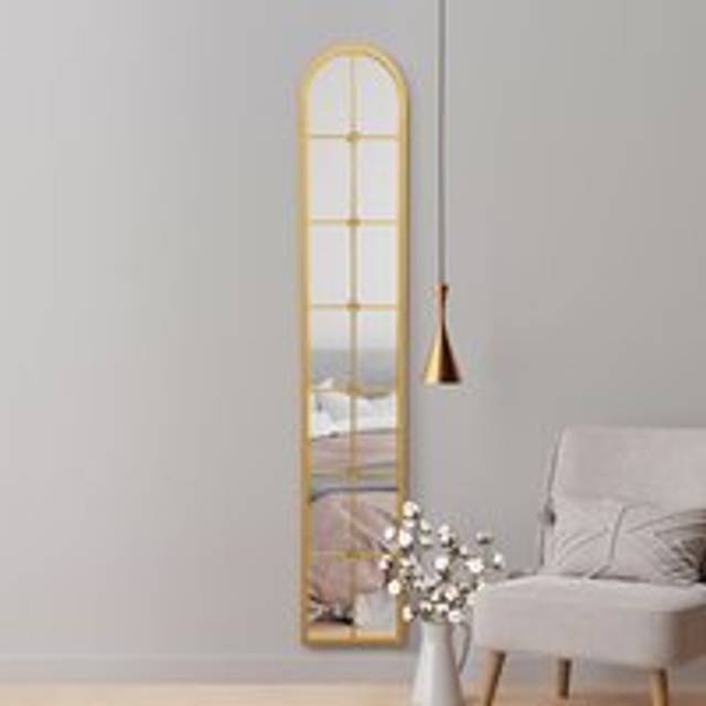 Gold Framed Arched Leaner Wall Mirror 67" X 12" (170CM X 30CM) - 1 Pack