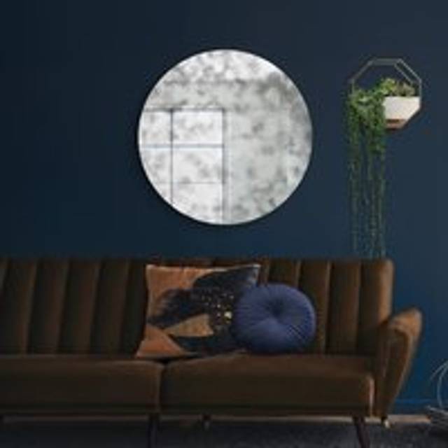 Round Circular Antiqued Mirror with Polished Edge 39"x39" (100x100CM) - Silver - 1 Pack