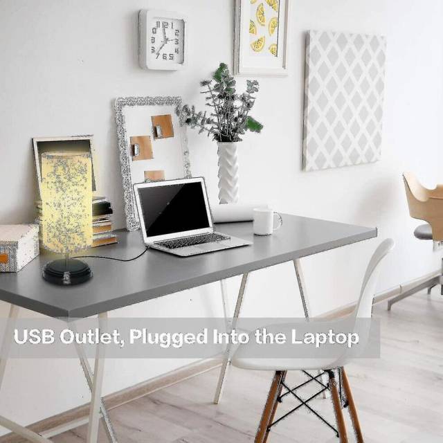 Lamps [2 Pack] Touch Bedside Table Lamp Dimmable Desk Lamp Dc5v Usb Interface Black Base Nightst