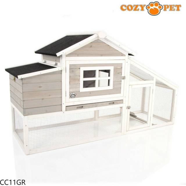 Chicken Coop Cozy Pet Grey Hen House Poultry Ark Rabbit Hutch Run Coup CC11GR