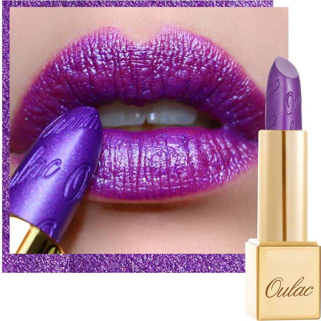 Oulac Purple Lipstick for Women with Metallic 3D Shine Lightweight Hydrating Formula  High Impact Lip Color  Vegan Beauty  Full Coverage Lip Makeup  R