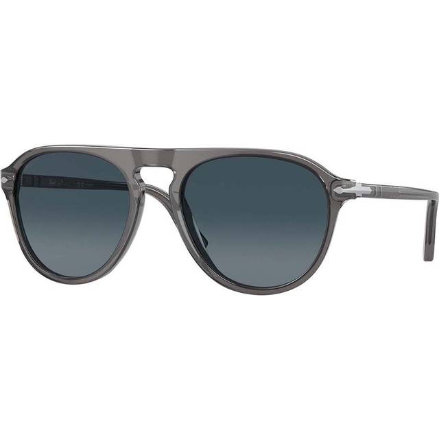 Persol Unisex PO3302S 1196S3 Solglasögon Acetat Grå Blå Pilot Polariserad