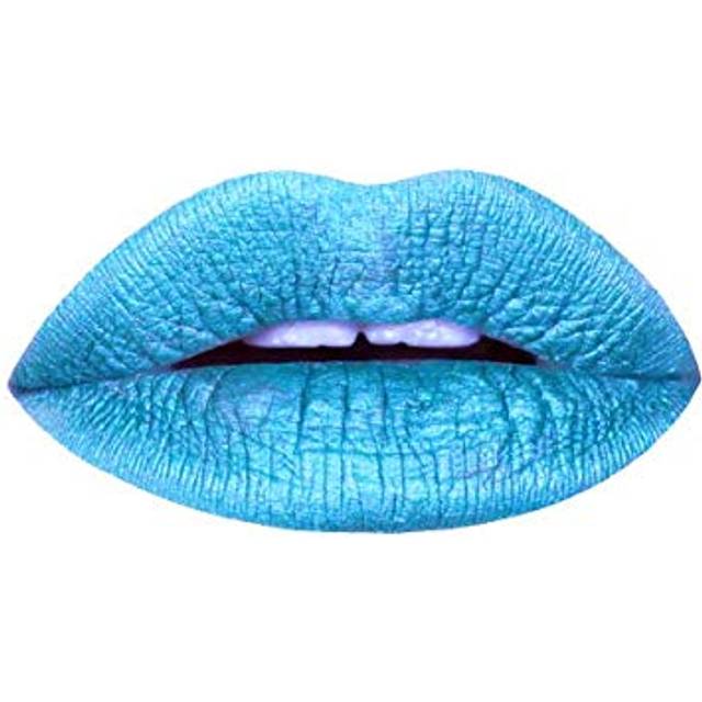Aromi Bright Blue Metallic Liquid Lipstick | Ocean Lip Color with Shimmery Finish  Vegan  Cruelty-free  Long-lasting  Handmade (Snow Queen)
