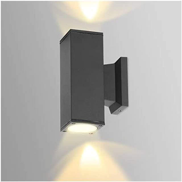 Outdoor Wall Lights Mains Powered, IP65 Up Down Outside Lights Exterior Wall Sconce, Aluminum Indoor Wall Lights Max 35W GU10 Wall Light for Front