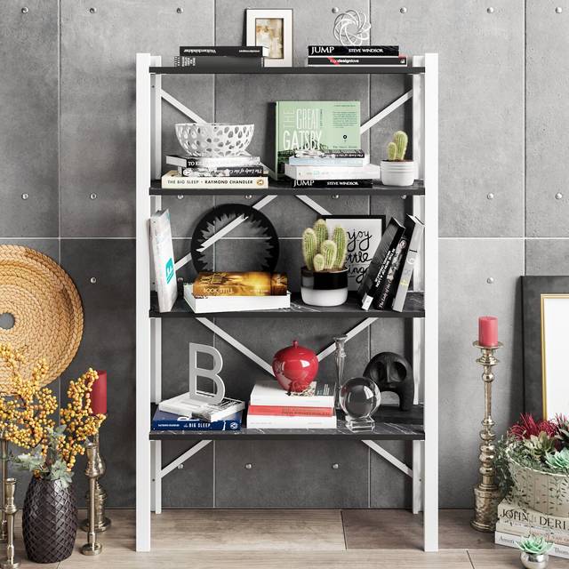 Georgia Bookcase - Black (147.32cm H X 88.9cm W X 30.48cm D)