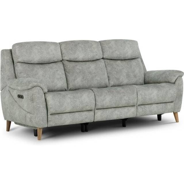 Marble Silver Fabric Sofas - 3 Seater Recliner Sofa - Brunel Range - Oak Furnitureland