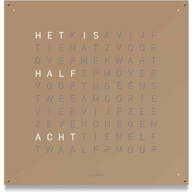 QLOCKTWO Earth 90 Hazelnut Wall Clock