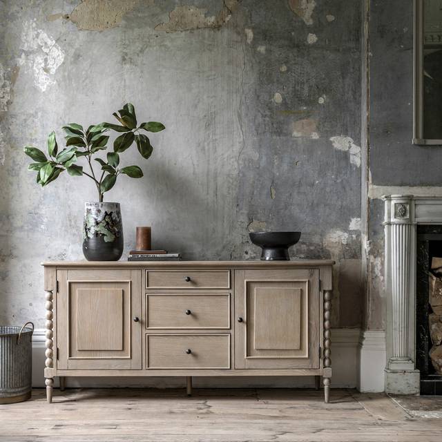 Oak Sideboard with Bobbin Detail - Artisan - Caspian House - Brown