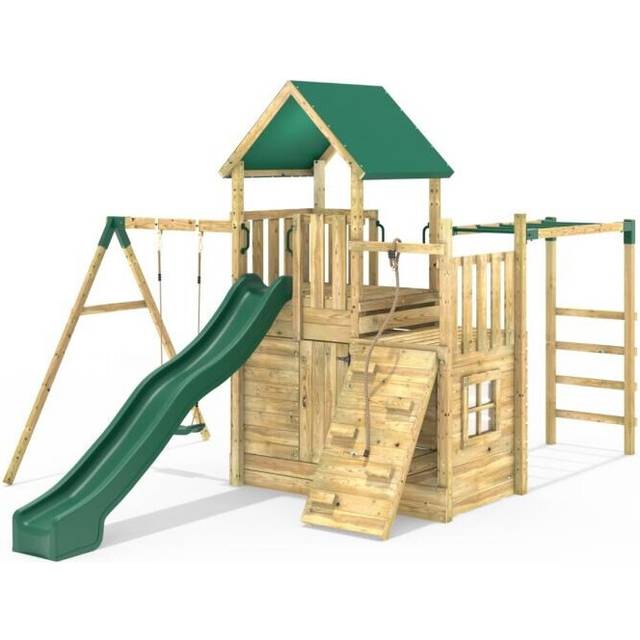 (M10 Single Swing) Rebo Modular Wooden Climbing Frame Adventure Playset - M10