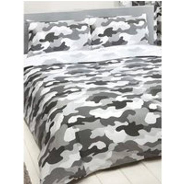 Camouflage Duvet Cover Set - Grey - Single