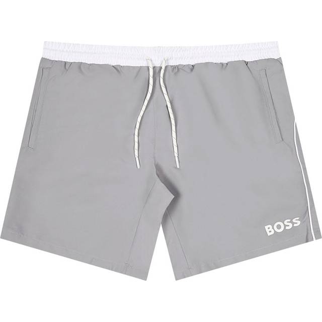 BOSS – Silverfärgade badshorts
