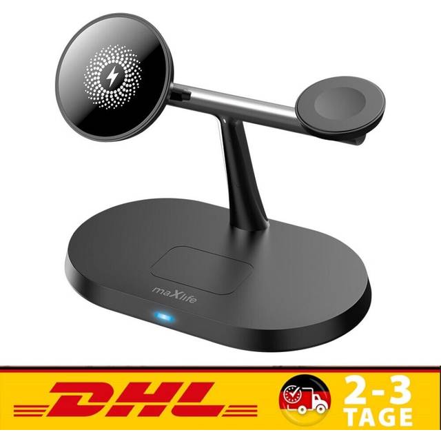 Maxlife MXWC-03 - 3-i-1 Trådlös Laddstation, 15W, Svart
