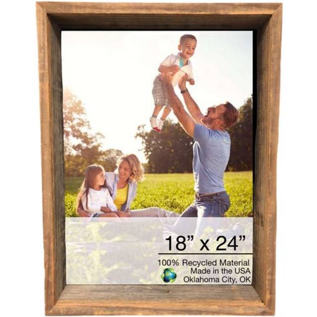 18X24 Rustic Weathered Grey Picture Frame With Hanger