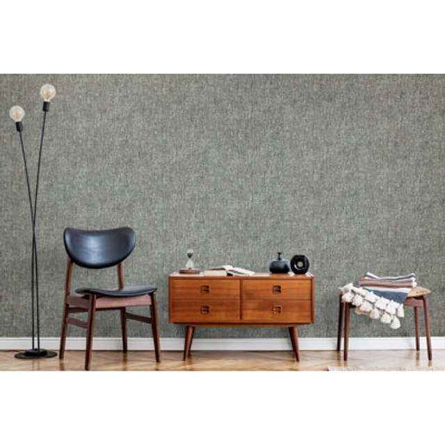 Galerie Crafted Plain Texture Silver Grey Wallpaper 64991, Silver