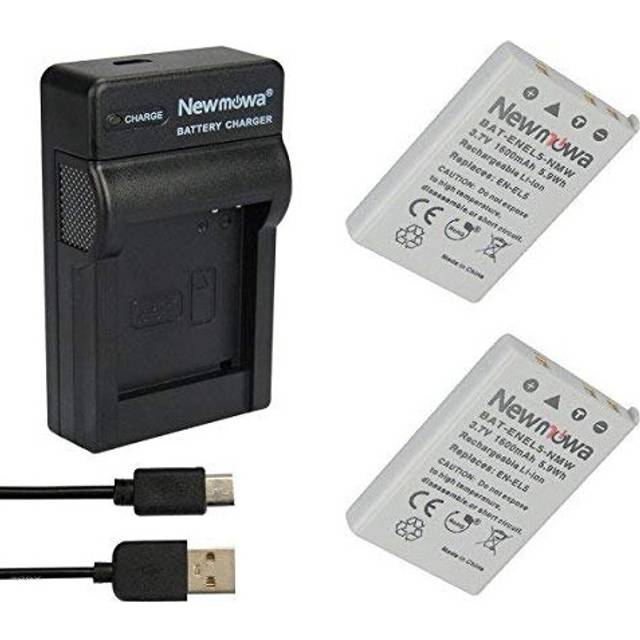 Replacement EN-EL5 Battery (2-Pack) and Portable Micro USB Charger kit for NIKON Coolpix P530, P520, P510, P100, P500, P5100, P5000, P6000, P90, P80