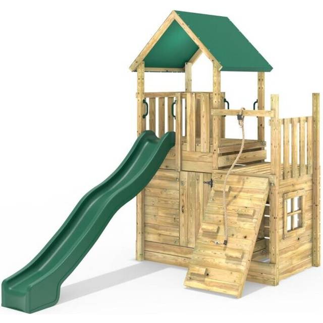 (M8 plus Ramp) Rebo Modular Wooden Climbing Frame Adventure Playset - M8