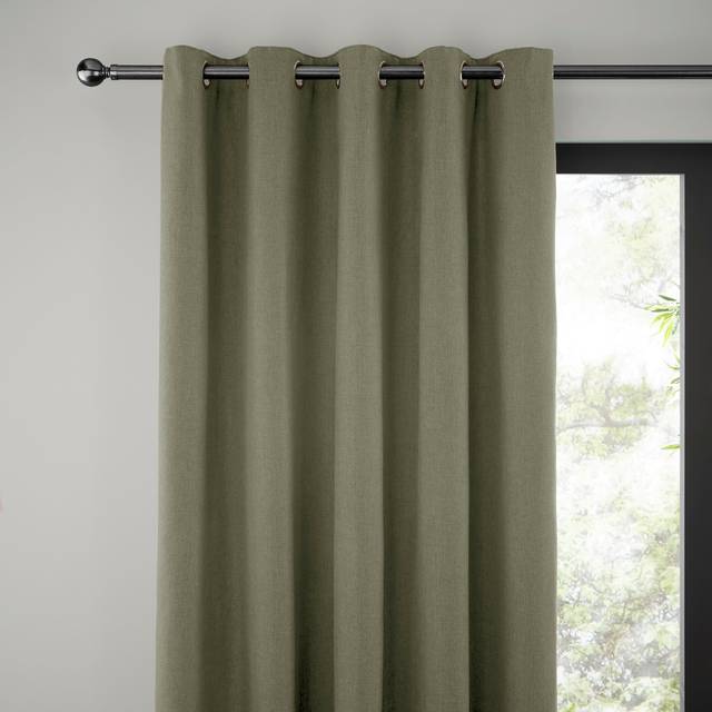 Jennings Thermal Eyelet Curtains - Olive