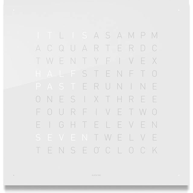 QLOCKTWO Classic Vanilla Sugar Wall Clock 45cm D - Cream