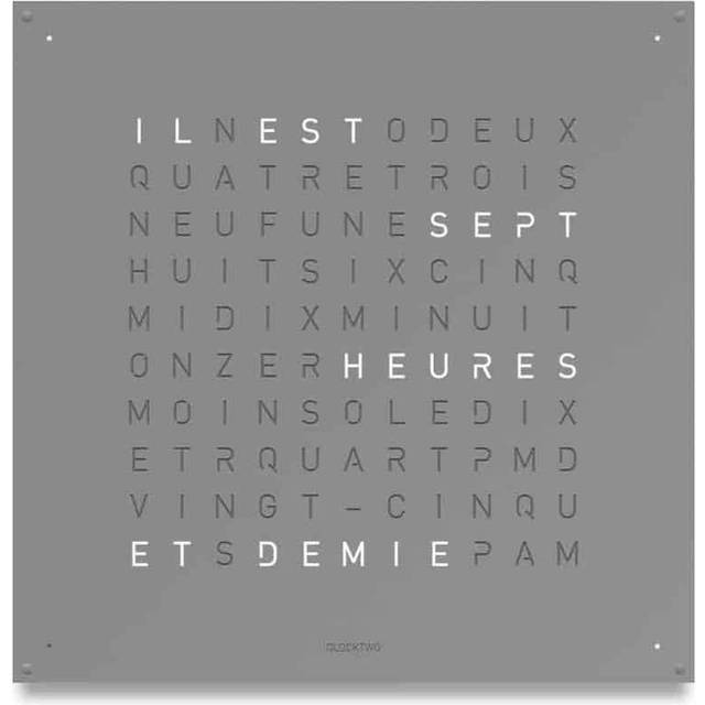QLOCKTWO Earth 180 Grey Pepper Wall Clock