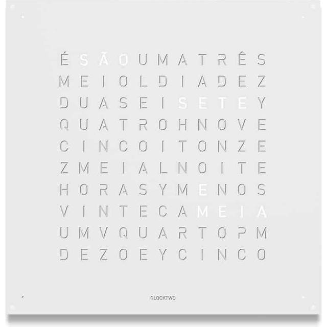 QLOCKTWO Earth 180 White Pepper Wall Clock