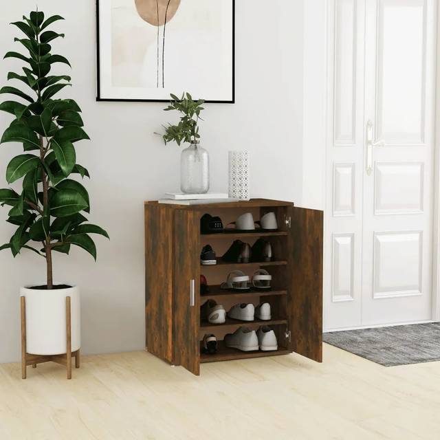 Shoe Cabinet 60x35x70 cm Engineered Wood - Smoked Oak (10)