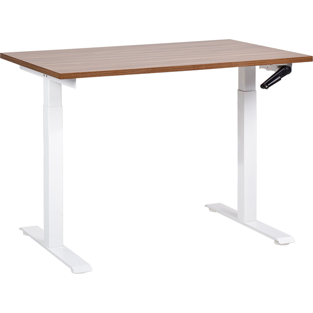 Adjustable Standing Desk 120 x 72 cm Dark Wood and White DESTINES