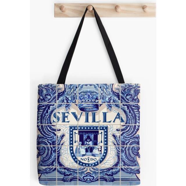Tote Bags Spain Seville Azulejo Azulejos Tiles Grocery for School Library Gym