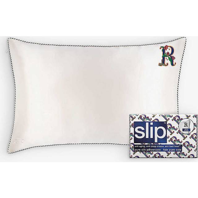 Slip R Queen Letter-embroidered Silk Pillowcase 51cm X 76cm