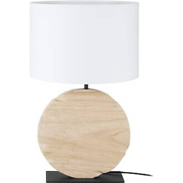 Eglo Contessore Sleek Natural Wood & Fabric Boho Table Lamp, Black