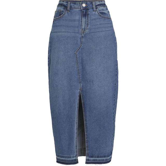 Vila Maxi Med Slids Foran Denimnederdel