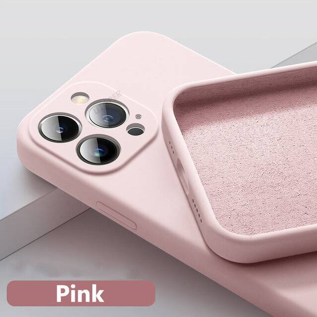 (For 12 Pro Max 6.7, U) Fashion Square Liquid Silicone Phone Case For iPhone 14 13 12 Pro Max Mini Plus Protection Back Cover