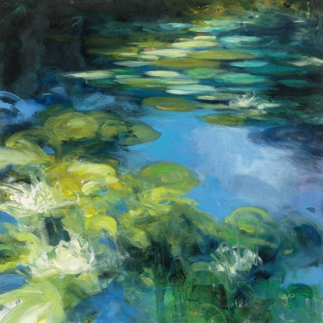 Water Lilies II by Julia Purinton - Wrapped Canvas Painting Print (30cm H x 46cm W x 3.8cm D)