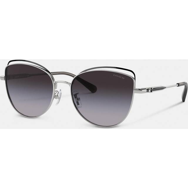 Coach HC7162 CR621 Sunglasses SHINY 57 Women's SILVER/BLACK