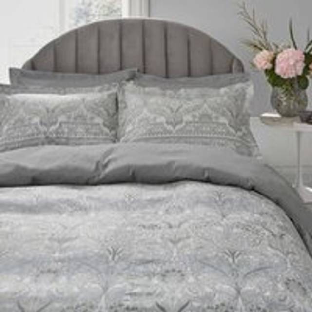 V&A New Rococo Double Duvet Cover, Silver