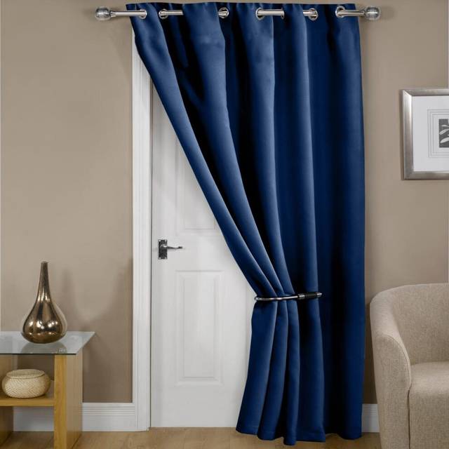 Cali Eyelet - Woven Thermal Blackout Eyelet Curtains in Navy - Width 66" x Drop 84" (168 x 213cm) - Single for Door - Emma Barclay | TJ Hughes Red