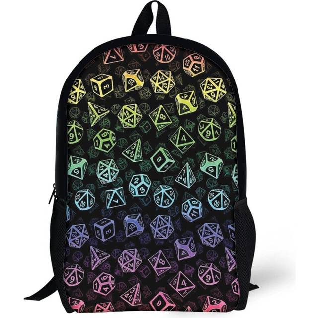 Backpacks D20 Dice Set Pattern (Rainbow) 17inch School Bag