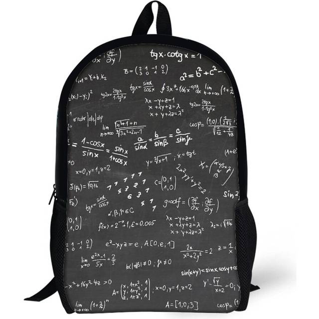 Backpacks Blackboard With Numbers Math Formulas Mathematics Equations 17inch School Bag