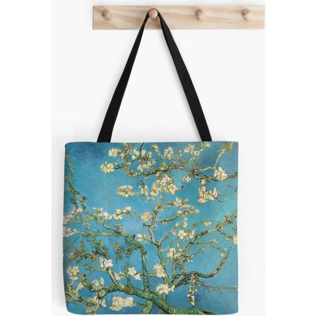 Tote Bags Vincent van Gogh, Blossoming Almond Tree Grocery for School Library Gym