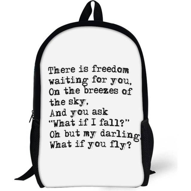 Backpacks What If You Fly Vintage Typewritten 17inch School Bag