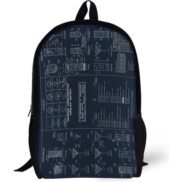 Backpacks Cocktail Construction Chart - Blueprint Version by United States Forest Service 17inch School Bag